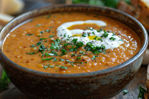African Spicy Tomato and Red Lentil Soup